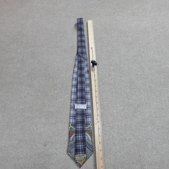 Vintage Versace Versus Tie Silk Gray Plaid Abstract Silk - Picture 7 of 8